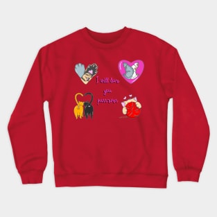 Adorable Valentine's Day Cats | Love Cute Kitty Love Heartwarming Cat themed Gift T-Shirt Crewneck Sweatshirt